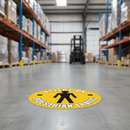 Dark Gray High-Performance Attention Pedestrian Traffic Floor Sign - Slip Resistant