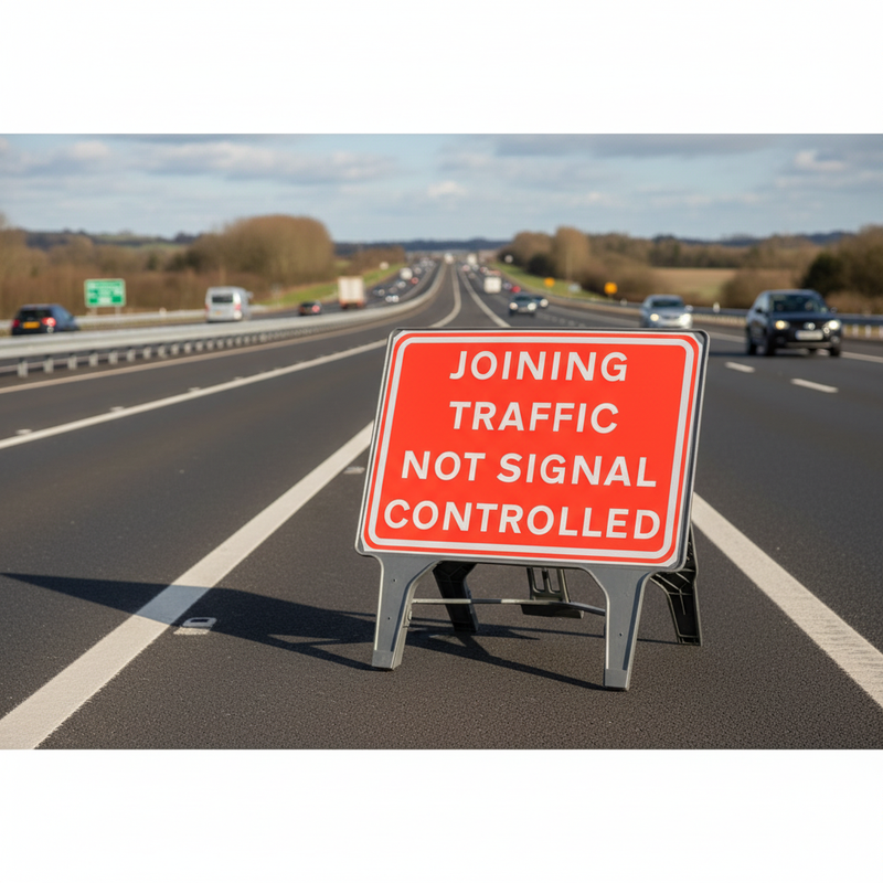 Dark Olive Green Joining Traffic Not Signal Controlled Sign 1050x750mm