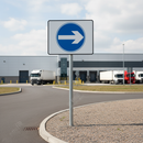 Gray Premium Turn Right Metal Sign Face - 750mm for Road Safety