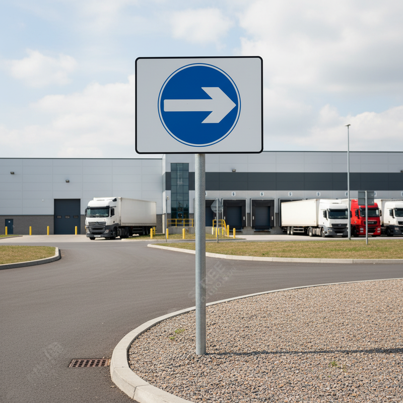 Gray Premium Turn Right Metal Sign Face - 750mm for Road Safety