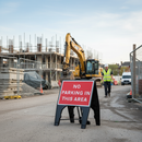 Gray No Parking In This Area Sign - 600 x 450mm Heavy Duty Design