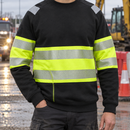 Class 1 High-Visibility Work Jumper - Black/Hi-Vis Yellow