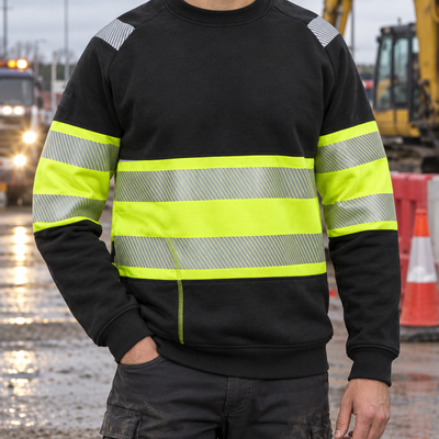 Class 1 High-Visibility Work Jumper - Black/Hi-Vis Yellow