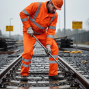 Gray High-Performance Ripstop Breathable Waterproof Rail Overtrouser - Orange