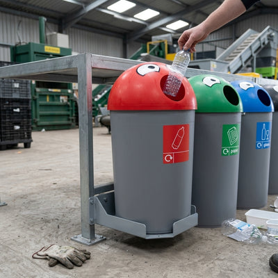84 Litre Recycling Bin with Coloured Lid – Slimline Design