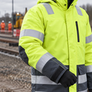 Hi-Vis Class 3 Waterproof Parka Hi-Vis Yellow/Steel Grey (view 2)