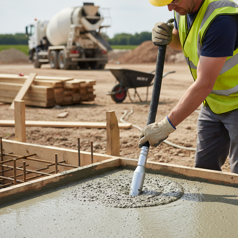 Rosy Brown Premium 48mm Vibrating Poker Head for Construction Applications