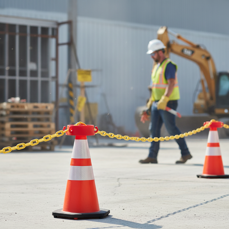 Light Slate Gray High-Performance Cone Chain Holder for Temporary Barrier Systems