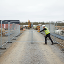 Gray Heavy Duty Temporary Fencing Vehicle Gate for Construction Access