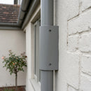 76mm Diameter Aluminium Downpipe Access Plate — RAL 7037 (in use)