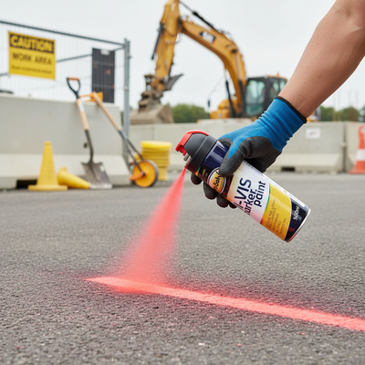 Premium Hi-Vis Fluorescent Paint Aerosol 500ml - Red