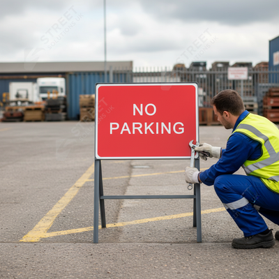 Premium No Parking Metal Sign Face - 600 x 450mm Size