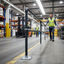 Dark Gray Professional Angled Ball Post Without Base - 1150mm Height with 450mm Ball Centers for Welding Applications