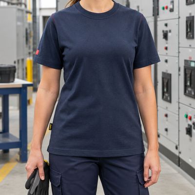 Women's Flame Resistant Short Sleeve T-Shirt - Navy