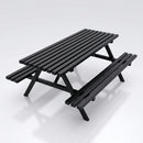 6-seat galvanised steel anti-vandal picnic table (view 2)