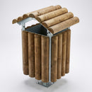 Pressure-Treated Timber Half-Round Litter Bin – 90L, 1026mm Height (view 2)