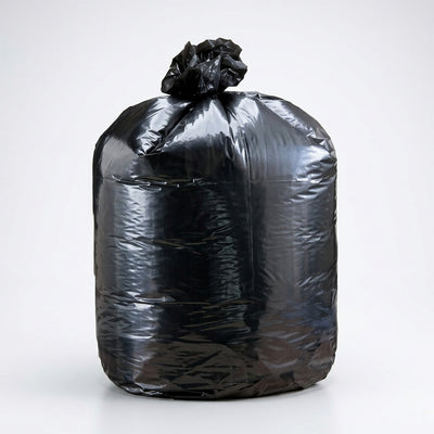 22" x 33" x 47" heavy duty black compactor sack, 250 gauge, 20 kg capacity