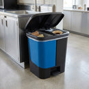 60L Double Recycling Waste Bin with Foot Pedal Lids