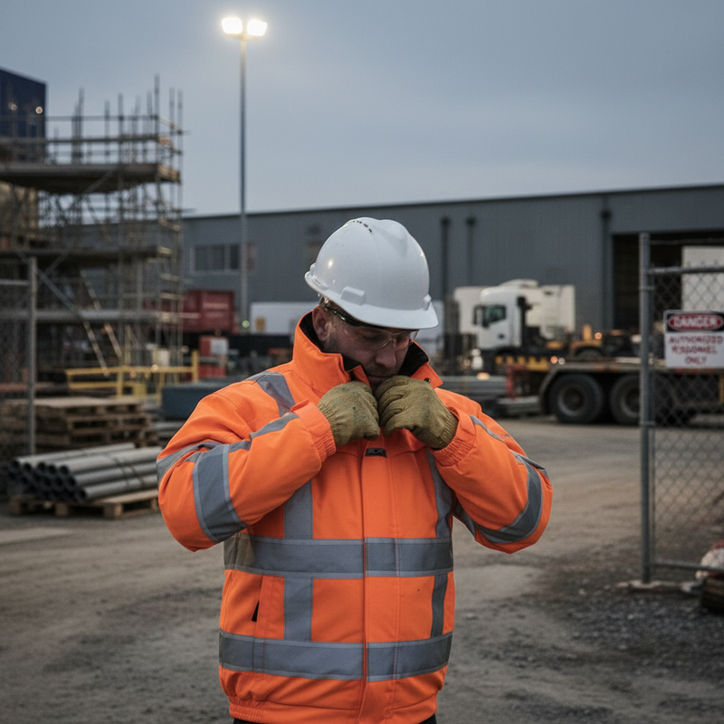 Dark Slate Gray High-Visibility Pilot Jacket with Concealed Zip and Glow in the Dark Tape