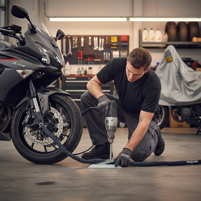 Heavy Duty Motorcycle Security Locking Loop - Bolt Down Installation