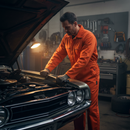 Black Premium Heavyweight Boilersuit - Orange with Concealed Zip