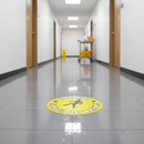 Gray Premium Floor Sign - Attention Slippery When Wet Safety Signage