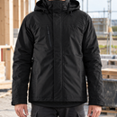 Black Insulated Winter Coat with Stretch Lining