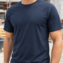 Moisture Wicking Polyester Work T-Shirt - Navy (view 2)