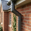 Flush Joint Aluminium Downpipe Bends 63mm Diameter — RAL 7022 / 112.5 Deg (in use)
