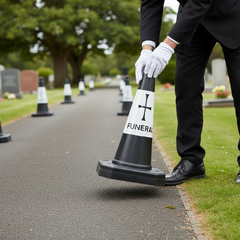 Slate Gray Premium 500mm Funeral Cone with High Durability and Easy Grip