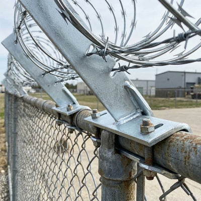 Welded Barbed Wire Brackets - Durable Steel Construction