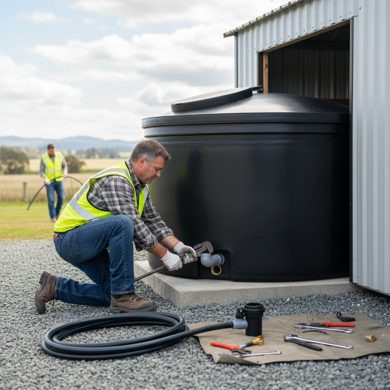 Gray Premium 1600 Litre Cylindrical Water Storage Tank - Frost Proof
