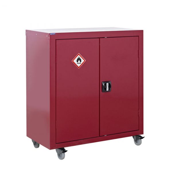 Brown Mobile Flammable Liquid Storage Cupboard - 1 Shelf