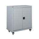 Dark Gray Mobile Workplace Cupboard - 2 Shelves