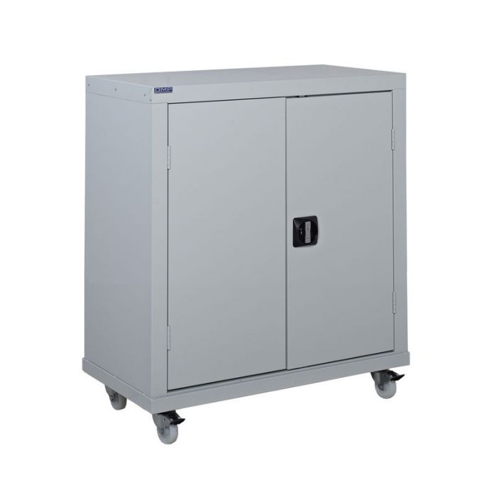 Dark Gray Mobile Workplace Cupboard - 2 Shelves