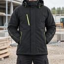 Lightweight Lined Winter Jacket Stretch Black/Hi-Vis Yellow
