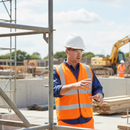 Light Gray High-Visibility Polyester Waistcoat/Vest - Orange for Safety