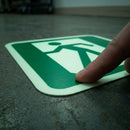 Photoluminescent Floor Sign – Person Exiting Left – Green