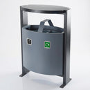 78 litre dual steel litter and recycling bin with hooded top (view 2)
