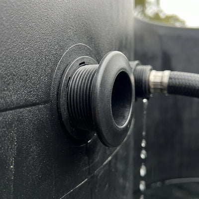 1/2" BSP Male Polypropylene Outlet with Back Nut & Cap