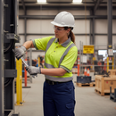 Rosy Brown Premium Ladies Hi-Vis Short Sleeve Polo Shirt in Saturn Yellow
