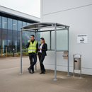 Dark Gray Premium Smoking Shelter with Galvanised Roof and PETG Panels