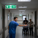 Dark Slate Gray Premium Fire Safety Exit Left Arrow Sign - Compliant & Versatile