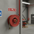 Slate Gray Premium Fire Equipment Safety Sign - Fire Hose Reel Upwards Arrow