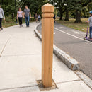 140 × 140 × 1200mm larch timber bollard with pyramid top