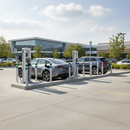 Gray Premium EV Charging Point Protection Bollards - Sub-Surface Fix