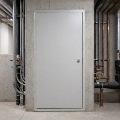 1hr Fire Rated Metal Single Riser Door 2000x600mm