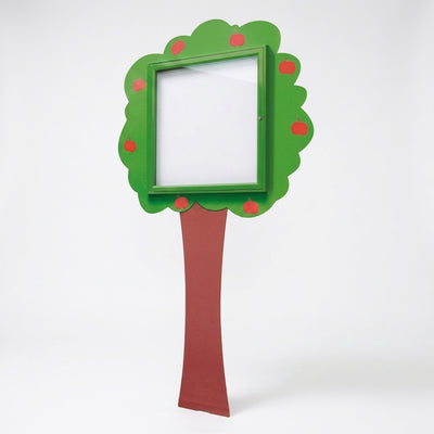 6x A4 Single Sided Poster Case, Tree Design, Galvanised Steel