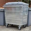 500 litre galvanised steel wheeled recycling container