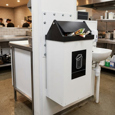 62 Litre General Waste Swing-Top Bin White PVC Steel